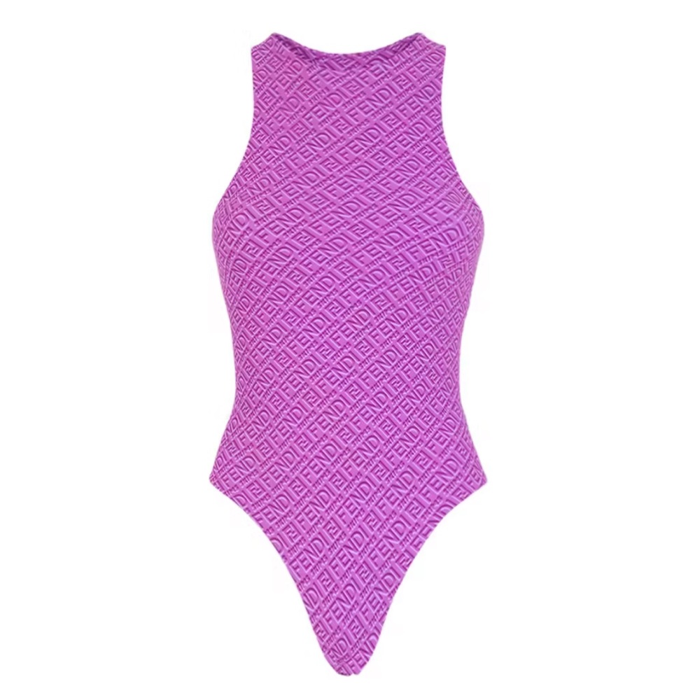 FENDI X SKIMS Printed Mock Neck Bodysuit
